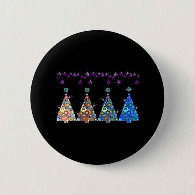 Peekaboo Reindeer Classic Button (Vorderseite)