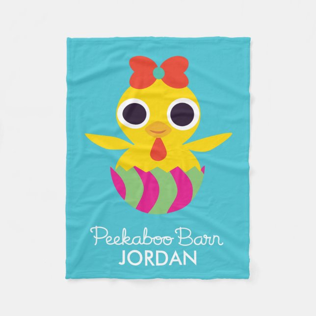 Peekaboo-Scheune Ostern | Bayla das Küken Fleecedecke (Vorderseite)