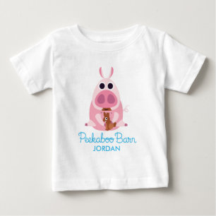 Peekaboo-Scheune Ostern   misstrauisch das Schwein Baby T-shirt