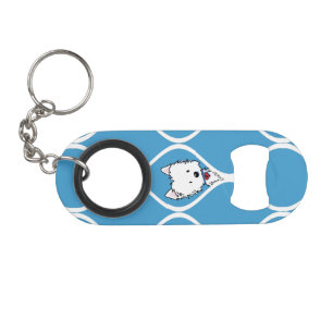 Peekaboo Westie Bottle Opener Key Chain Mini Flaschenöffner