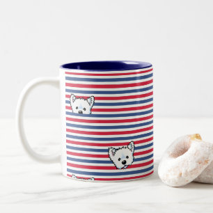 Peekaboo Westies Zweifarbige Tasse