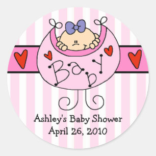 Peeking Baby & Bib Baby Showaufkleber Runder Aufkleber