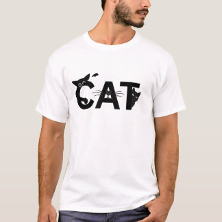 Peeking Black Cats - Niedliche Minimalistische Kat T-Shirt
