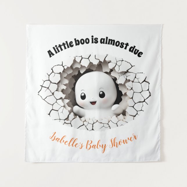 Peeking Boo Ghost Baby Dusche Hintergrund Tapestat Wandteppich (Vorderseite)