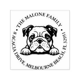 Peeking Bulldog Puppy Personalisiertes Thema Permastempel