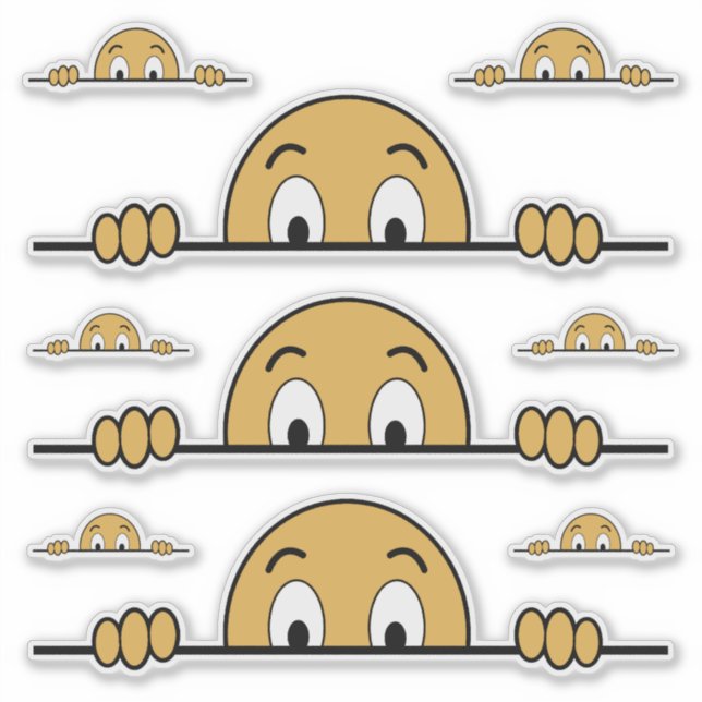 Peeking Cartoon mit Kontaktschnitt Aufkleber (Vorderseite)