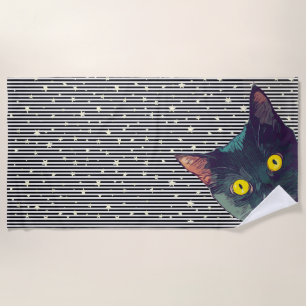 Peeking Cat Design Strandtuch
