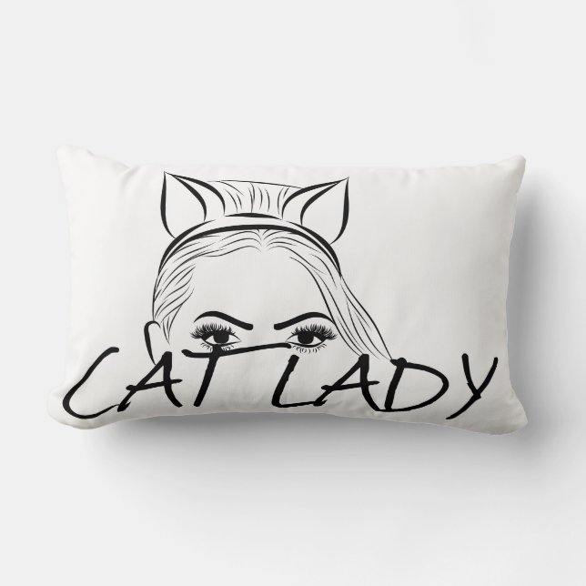 Peeking Cat Lady Lendenkissen (Vorderseite)