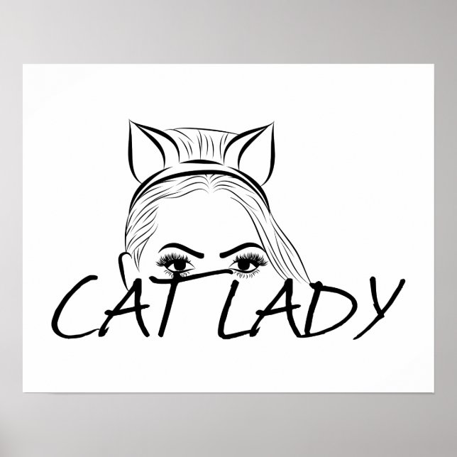 Peeking Cat Lady Poster (Vorne)