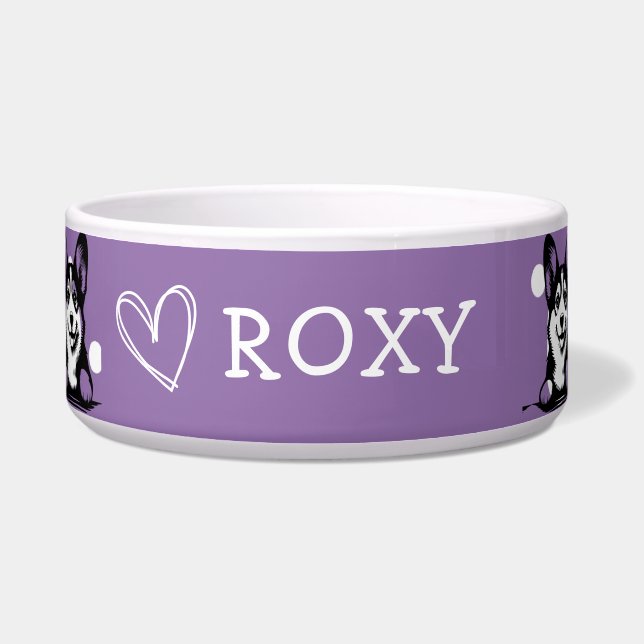 Peeking Corgi Lila Thema anpassen Napf (Vorderseite)