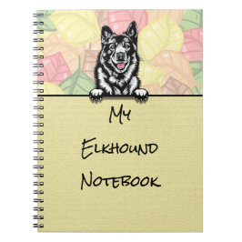 Peeking Cute Norwegian Elkhound carnet