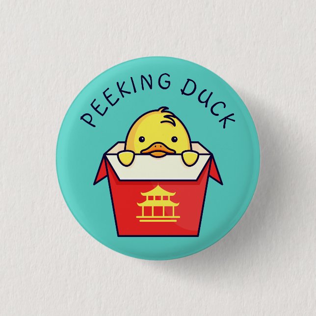 Peeking Duck Pun Button (Vorderseite)