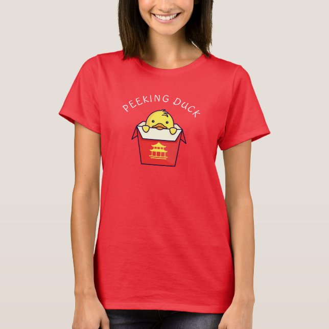 Peeking Duck Pun T-Shirt (Vorderseite)