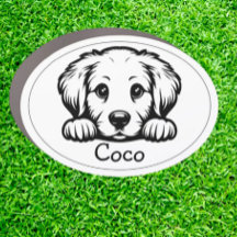 Peeking Golden Retriever Puppy Personalisiert