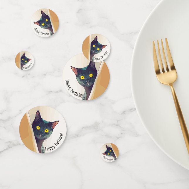 Peeking Kitty Design Table Confetti Konfetti (Gruppe)