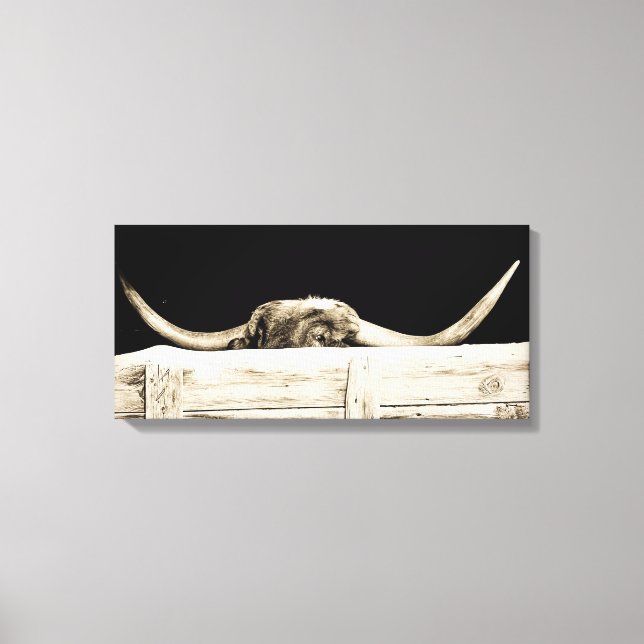 Peeking longhorn leinwanddruck (Vorderseite)