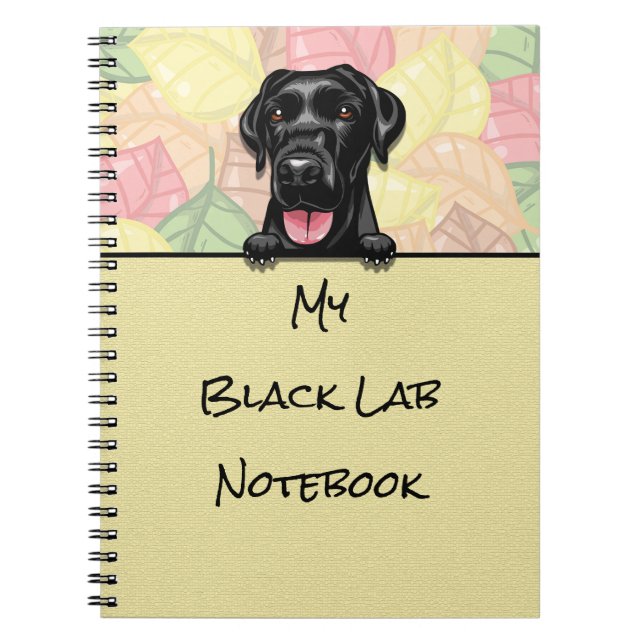 Peeking Niedlich Black Labrador Notebook Notizblock (Vorderseite)