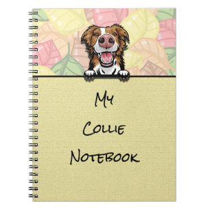 Peeking Niedlich Border Collie Notebook Notizblock