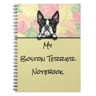 Peeking Niedlich Boston Terrier Notebook Notizblock