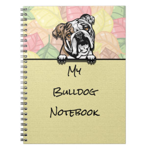 Peeking Niedlich Bulldog Notebook Notizblock