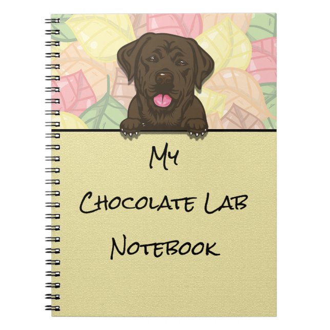 Peeking Niedlich Chocolate Labrador Notebook Notizblock (Vorderseite)