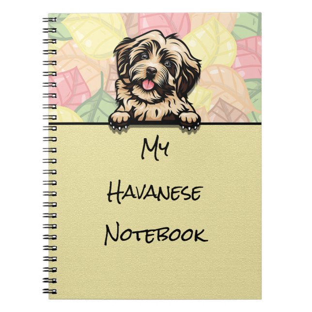 Peeking Niedlich Havanese Notebook Notizblock (Vorderseite)