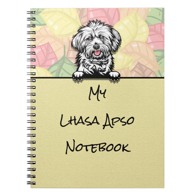 Peeking Niedlich Lhasa Apso Notebook Notizblock (Vorderseite)