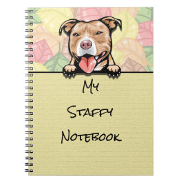 Peeking Niedlich Staffy, hellbraun, Notebook Notizblock