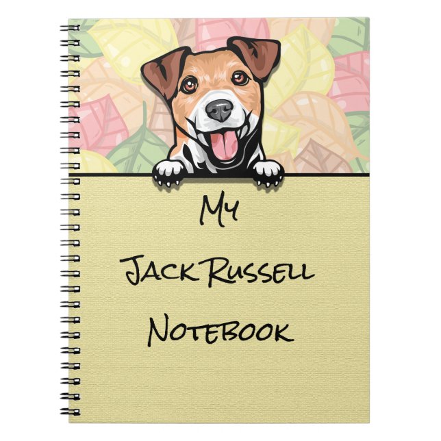 Peeking Niedlicher Jack Russell Terrier Notebook Notizblock (Vorderseite)