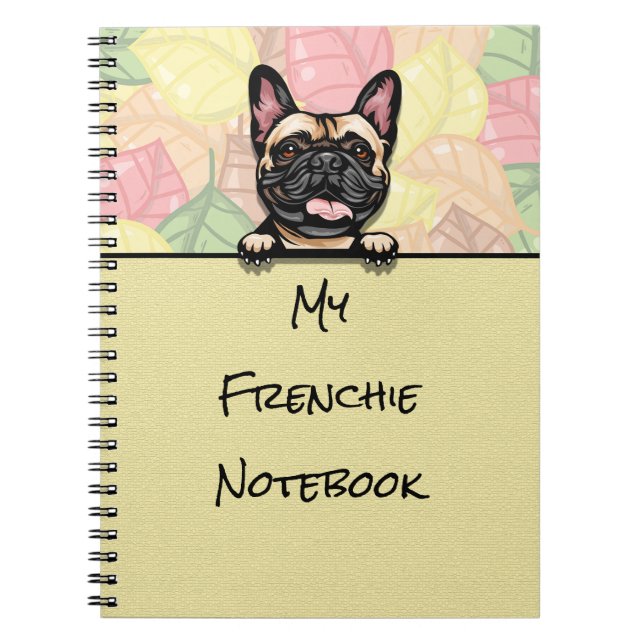 Peeking Niedliches Bulldog-Notebook Notizblock (Vorderseite)