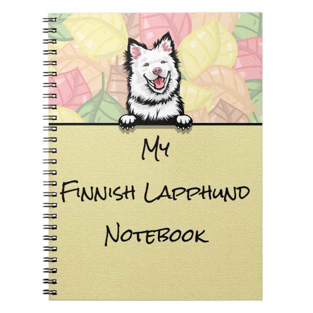 Peeking Niedliches finnisches Lapphund-Notebook Notizblock (Vorderseite)