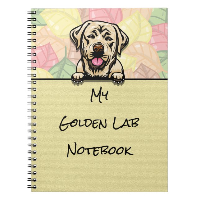 Peeking Niedliches Golden Labrador Notebook Notizblock (Vorderseite)