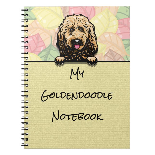 Peeking Niedliches Goldendoodle-Notebook Notizblock (Vorderseite)