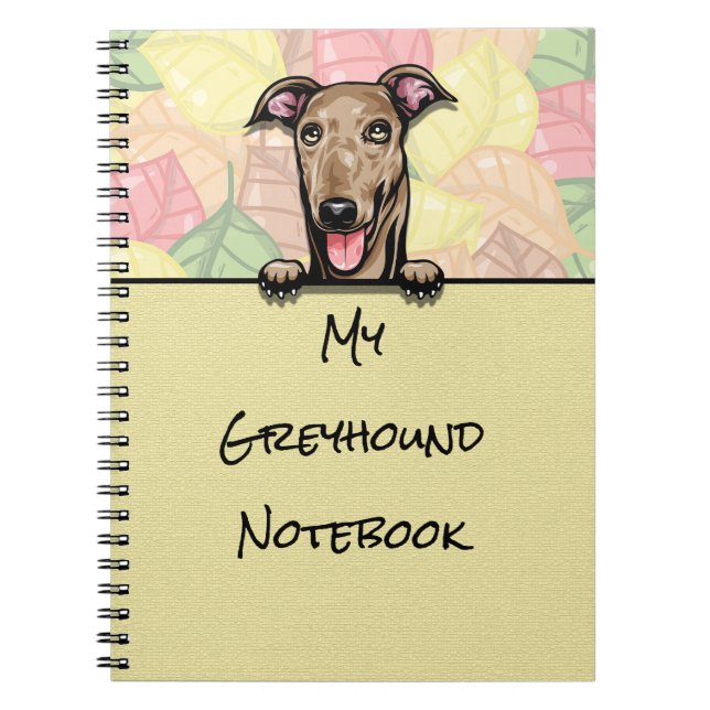 Peeking Niedliches Greyhound-Notebook Notizblock (Vorderseite)