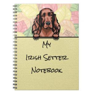 Peeking Niedliches Irish Setter Notebook Notizblock