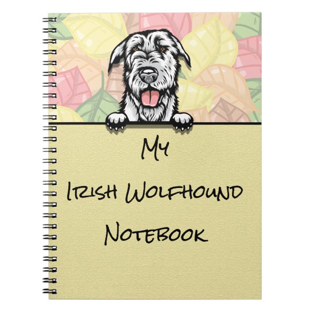 Peeking Niedliches Irish Wolfhound Notebook Notizblock (Vorderseite)