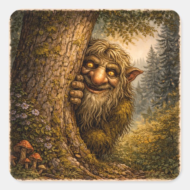 Peeking Norwegian Troll, Stickers (Vorderseite)