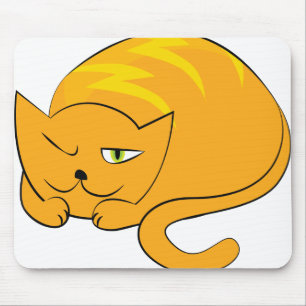 Peeking Orange Cat Mousepad