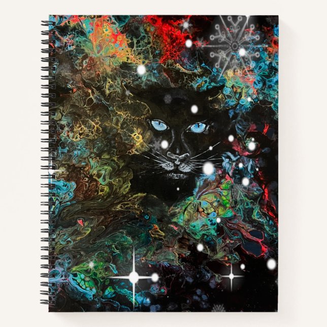 Peeking Panther Spiral Bound Notebook Notizbuch (Vorderseite)