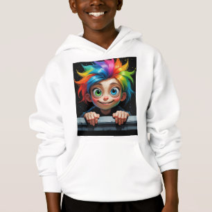 Peeking Rainbow - Mischfei Whimsical Character Hoodie