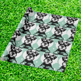 Peeking Terrier Green Personalisiert Theme Geschenkpapier