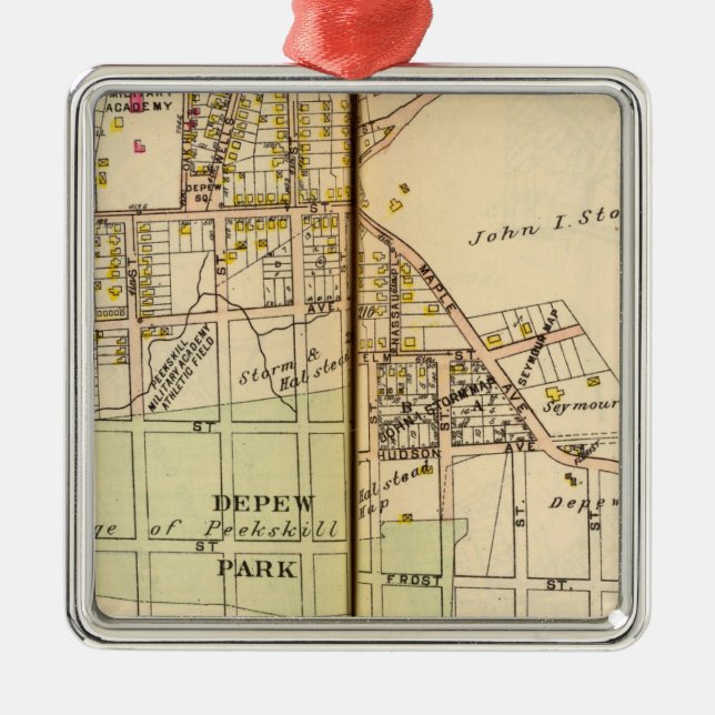 Peekskill, New York 4 Silbernes Ornament (Vorne)