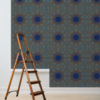 Peel et bâton Papier peint Bleu Copper Graphique