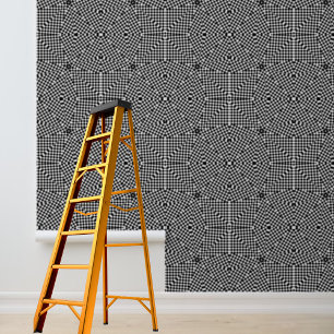 Peel et bâton papier peint noir blanc chèques carr