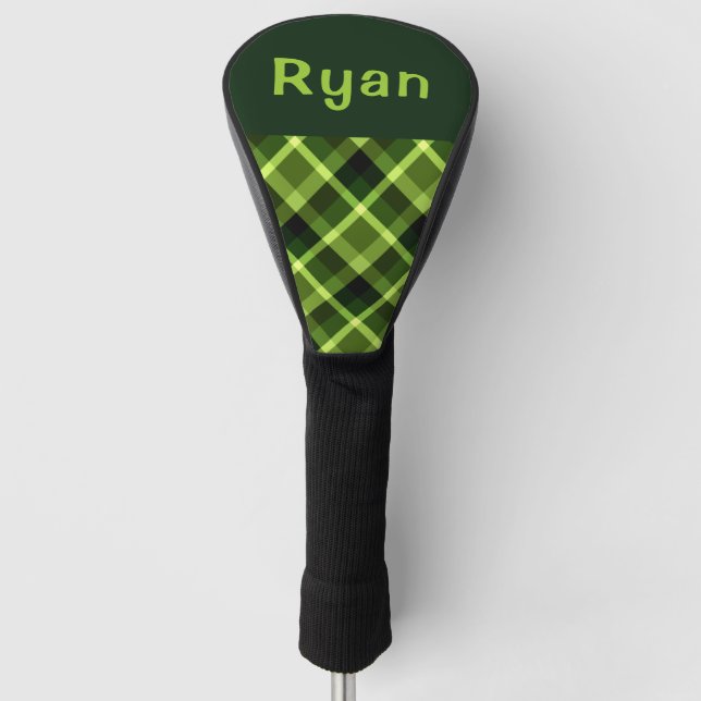 Peel Green Kariert Monogram Golf Cover Head Golf Headcover (Vorderseite)