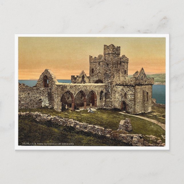 Peel, St. Germains Kathedrale, Isle of Man, Englan Postkarte (Vorderseite)