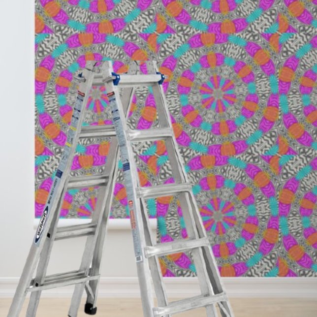 Peel und Stick mehrfarbige Kreise Zebramuster Tapete (Peel and Stick multi-colored circles zebra pattern Wallpaper)