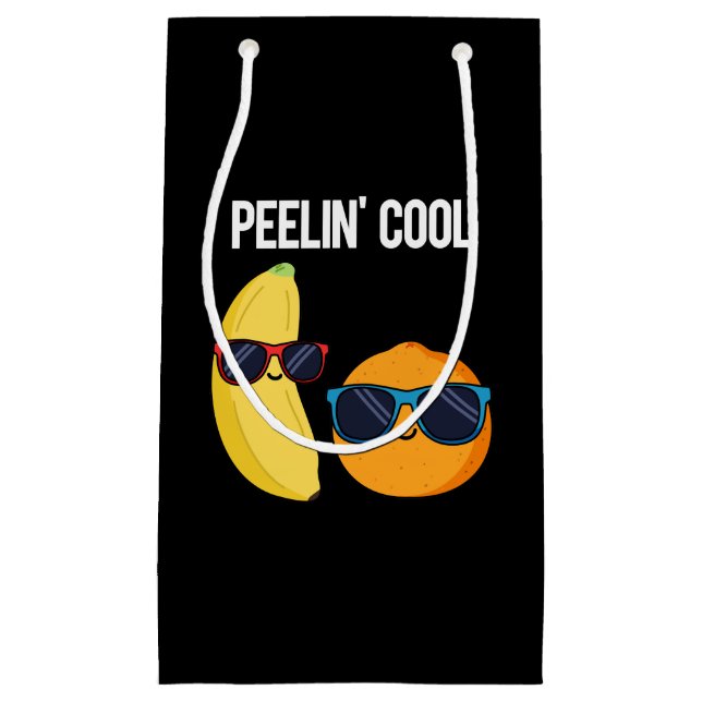 Peelin Cool Funny Fruit Pun Dark BG Kleine Geschenktüte (Vorderseite)