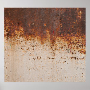 Peeling Farbe, rostige Wandstruktur. Poster