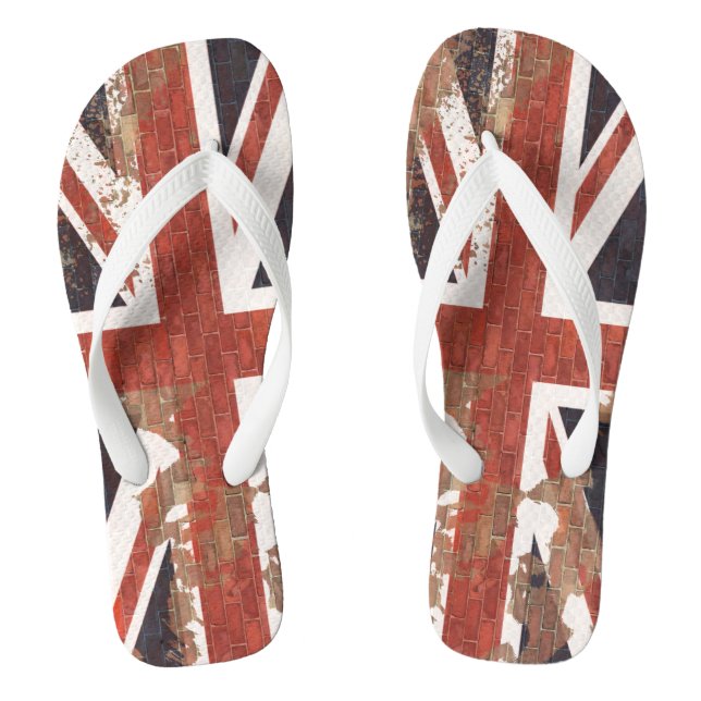 Peeling Paint Graffiti UK Union Jack Flip Flops (Fußbett)
